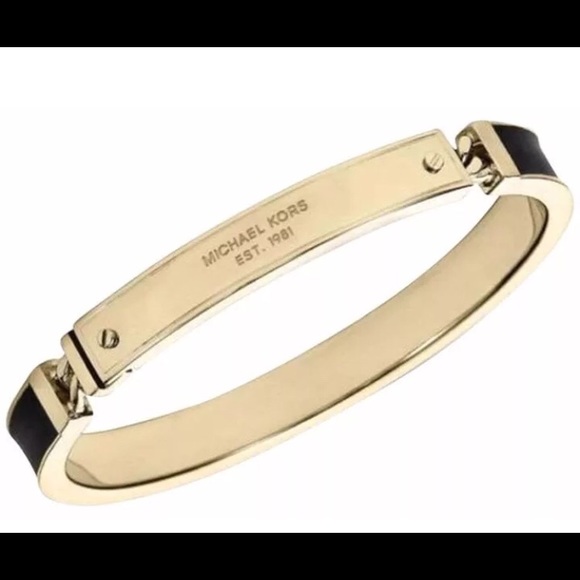Michael Kors Gold / Black Heritage Plaque Bracelet - Picture 4 of 6